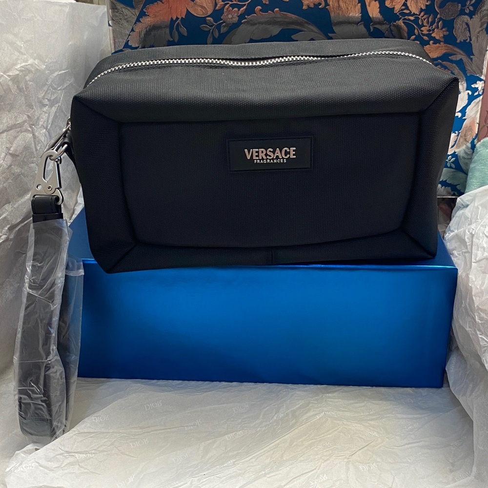 Versace Black Zippered Pouch